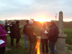 Easter sunrise service at Offham, 2015